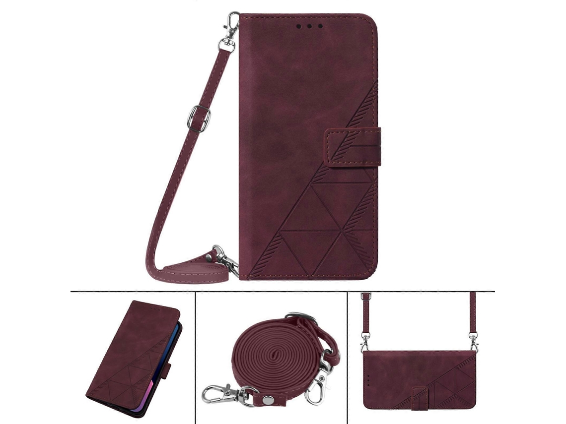Capa De Celular Infinix Note 8 Crossbody Com Aba E Textura 3d Em Couro