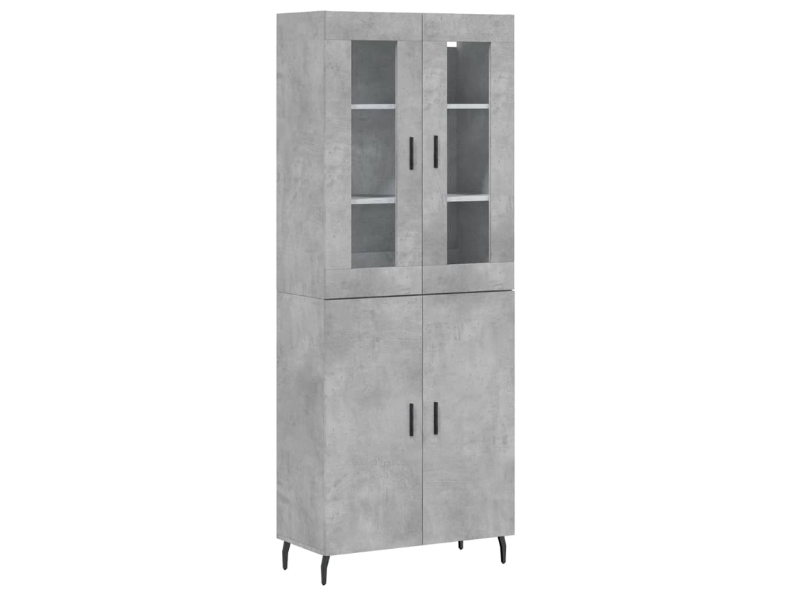 Armário Alto 69,5x34x180cm Derivados de Madeira Cinza Cimento MAISON EXCLUSIVE