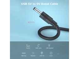 Cabo Usb Boost 5v Para 9v Conversor De Energia Usb Para Dc Cabo Adaptador Porta 5.5*2.1
