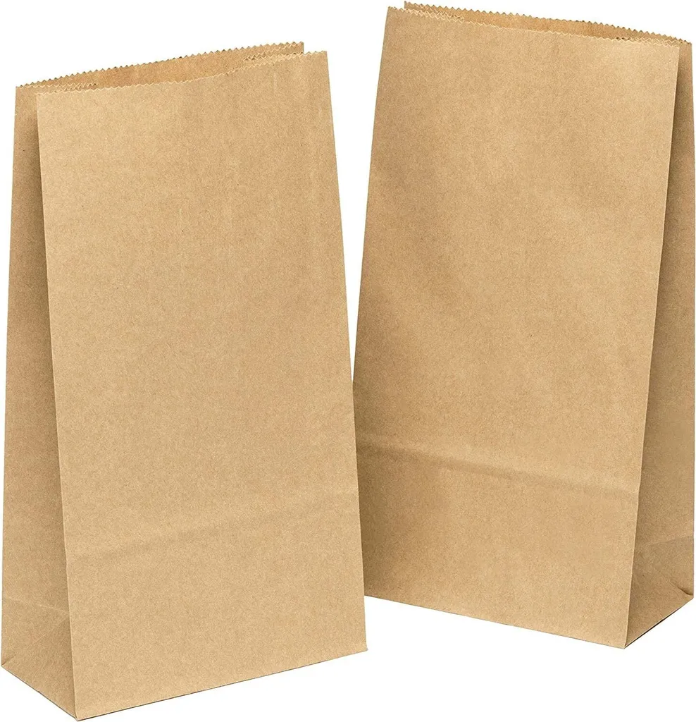 100 Unidades De Sacos De Papel Kraft Marrom, Sacos Para Sanduíche, Sacos De Papel Marrom Ee Aquaforge