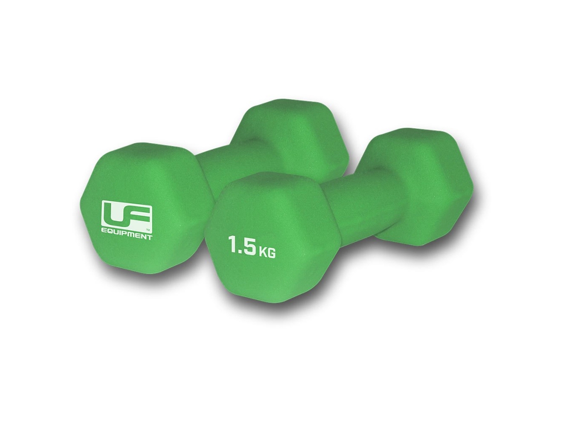 Haltere Hexagonal Revestido de Neoprene 2 Unidades Verde 1.5 kgufe