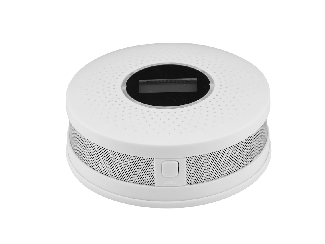 Aetheria detector de Co e Fumaça com Voz, Tela Led e Sensor de Vazamento Segurança Residencial