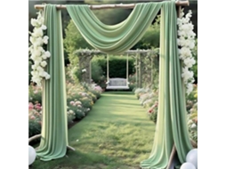 Cortinas Transparentes Verde Sálvia, 2 Painéis De 8, 8x 6, 1m, Cortinas Transparentes Para Exterior, Ideais Para