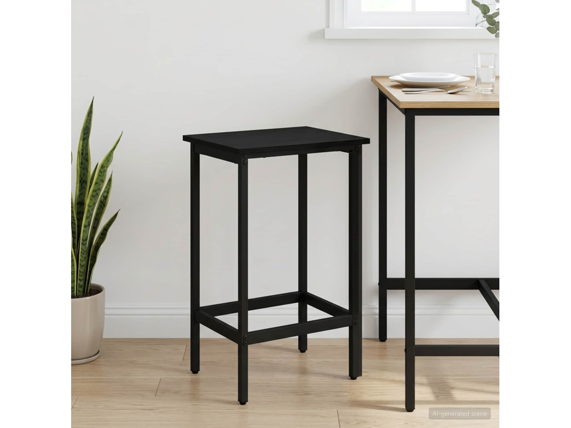 Vidaxl Banco De Bar Carvalho Preto 40 X 32 X 64 Cm