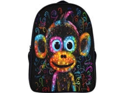 Mochila Escolar Infantil Com Estampa De Macaco, Ajustável E Fivela, Ideal Para Meninas Meninos.
