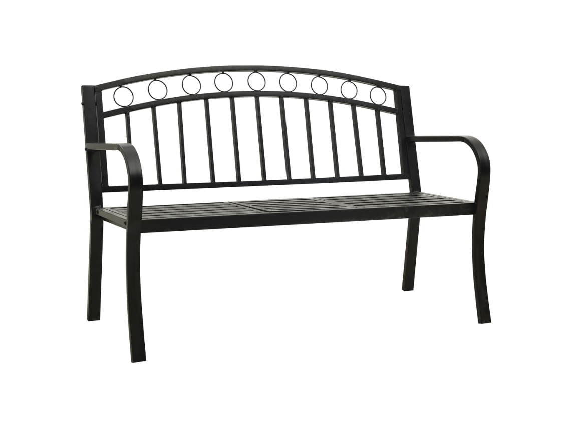 Maison Exclusive - Banco De Jardim Com Mesa 120 Cm Aço Preto