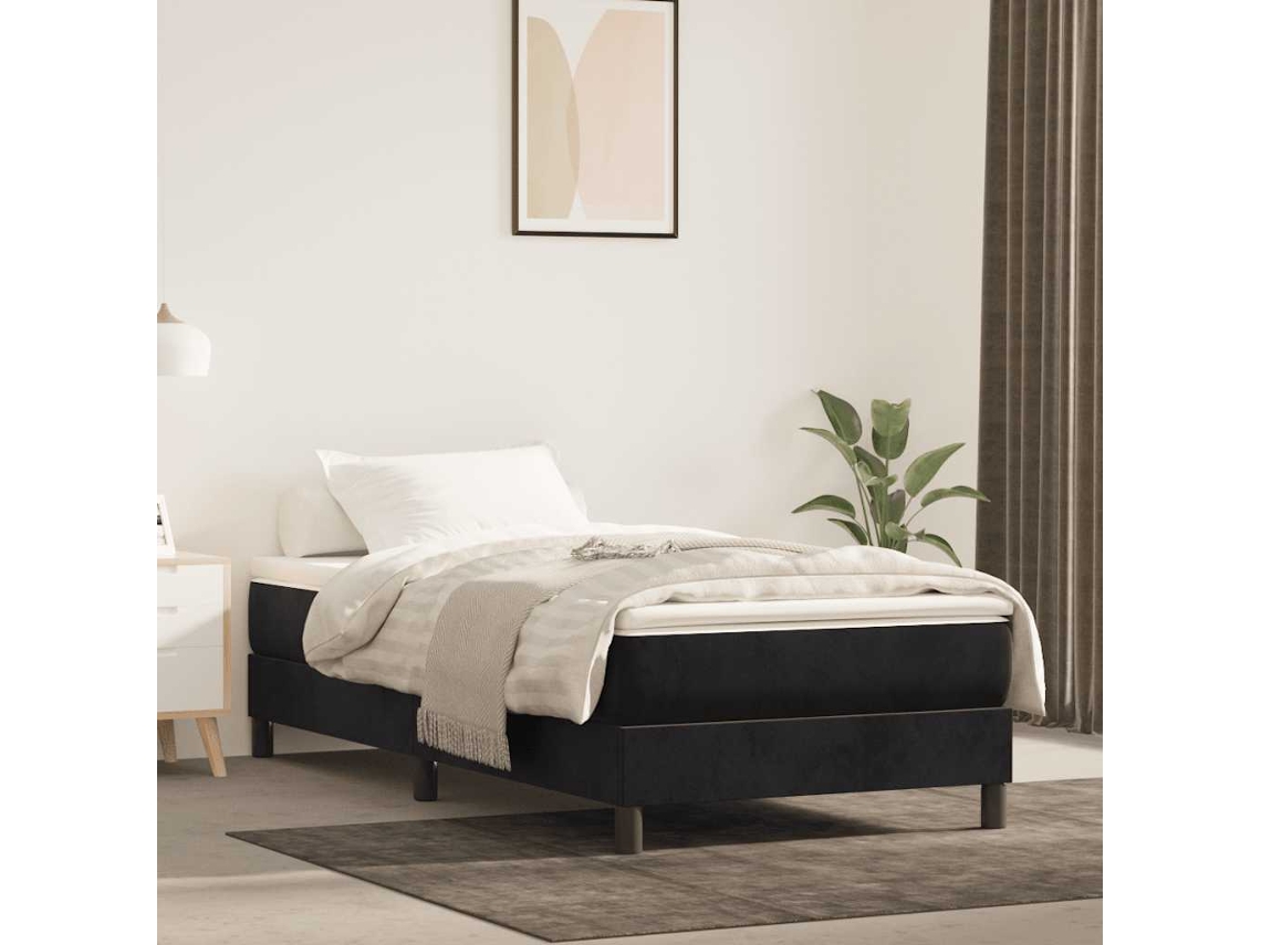 Vidaxl Colchão De Molas Ensacadas Firmeza Média 100x210x20 Cm Tecido Preto