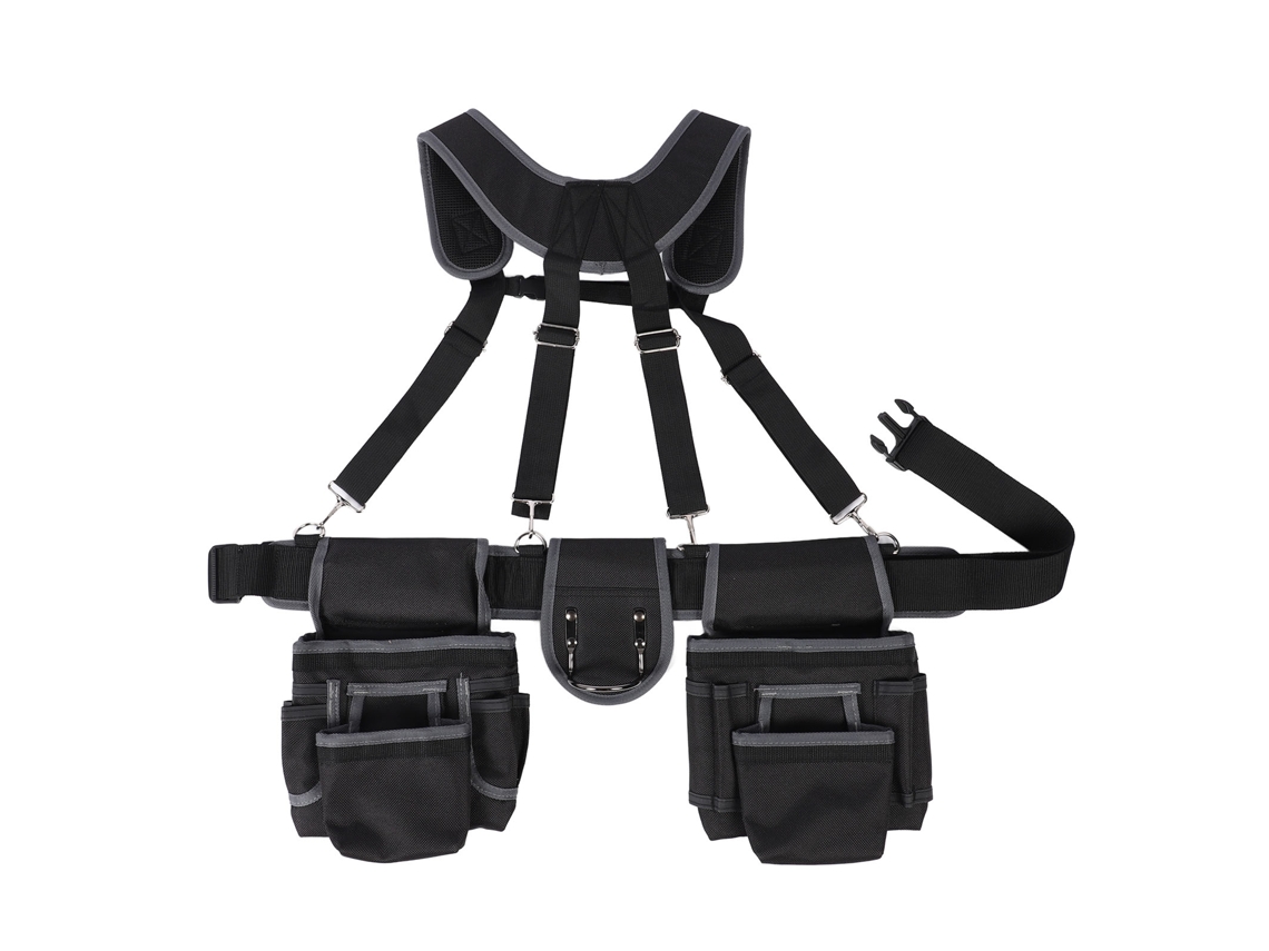 Cinturón De Ferramentas Eléctrico Com 12 Bolsos 1680d Poliéster Nylon Para Eletricistas, Carpinteiros E Telhadores Com Correia