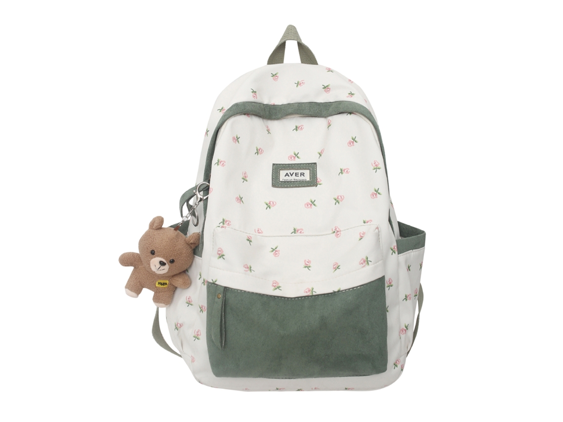 Mochila Escolar, De Ombro Com Grande Capacidade, Verde