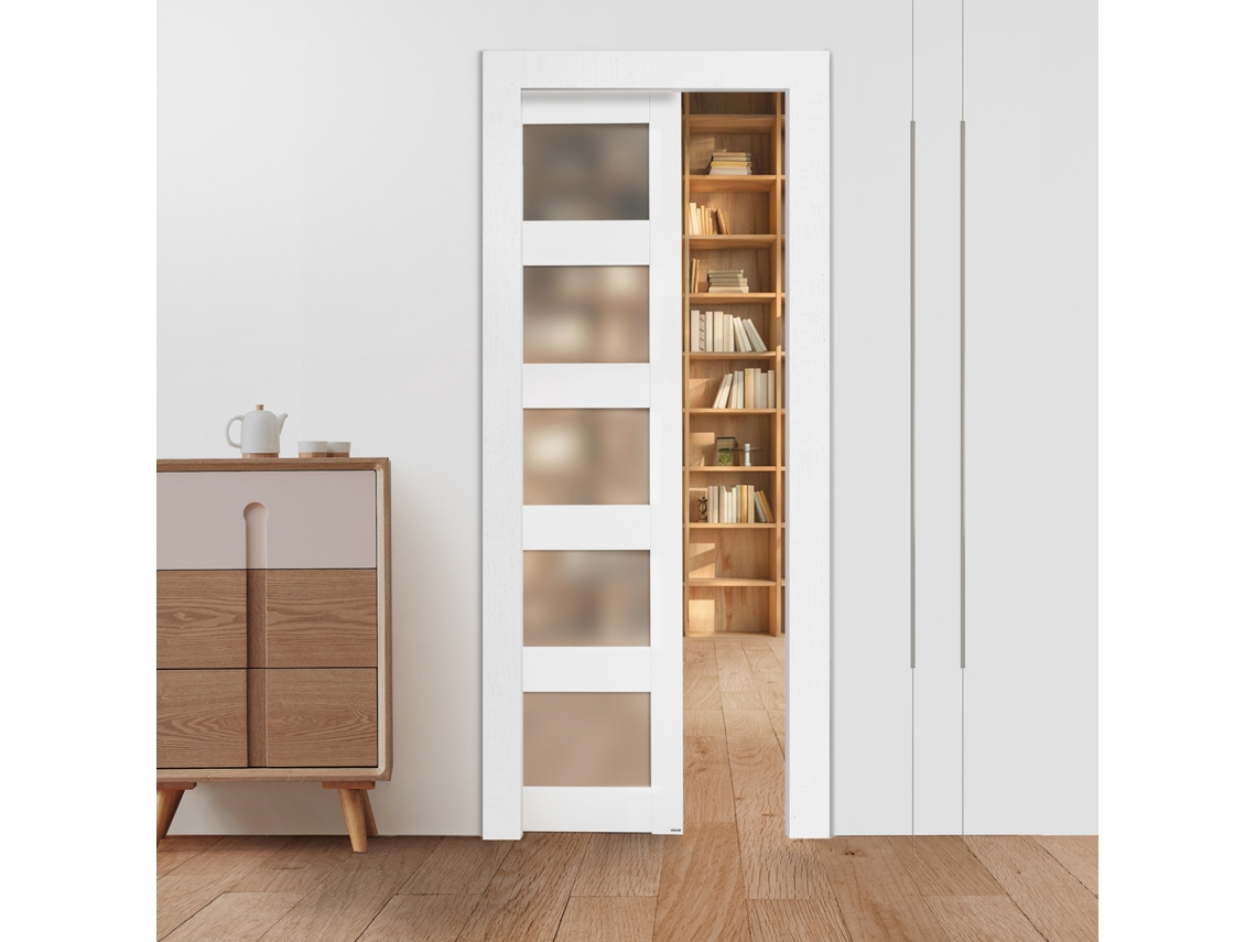 Porta Deslizante De Bolso 2035 X 765 X 35 Mm Com 5 Painéis De Vidro Vevor
