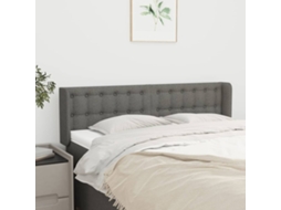 Vidaxl Cabeceira De Cama C/ Abas Tecido 147x16x78/88cm Cinzento-escuro