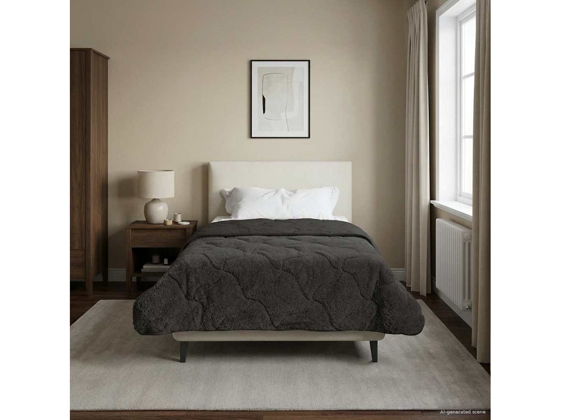 Vidaxl Duvet De Ano Inteiro Colchonete Antracite 155 X 200 Cm