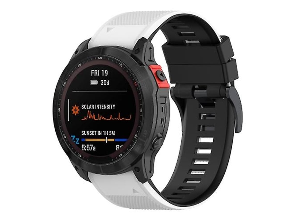 Pulseira De Silicone, Compatível Com Relógio Garmin Fenix 7x, Preta E Branca, Design Versátil
