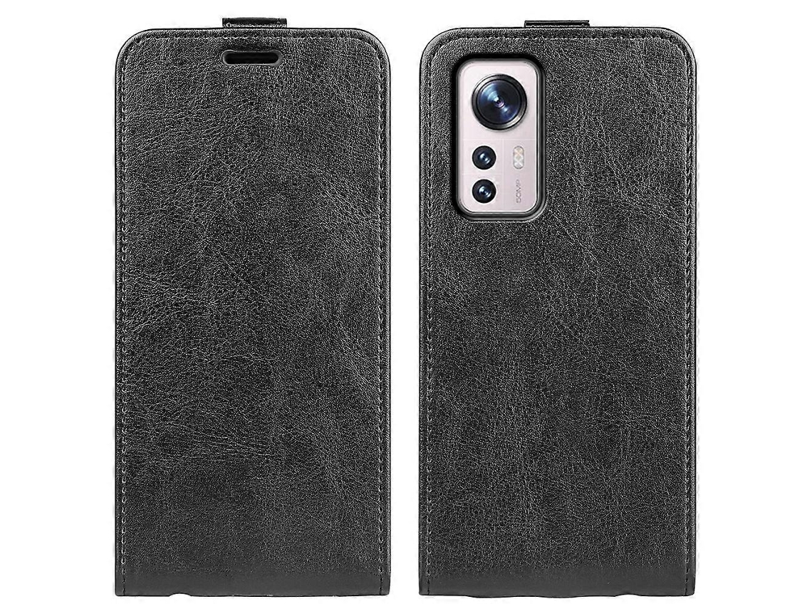 Capa De Celular Xiaomi 12 Pro R64 Com Textura E Abertura Vertical Em Couro.