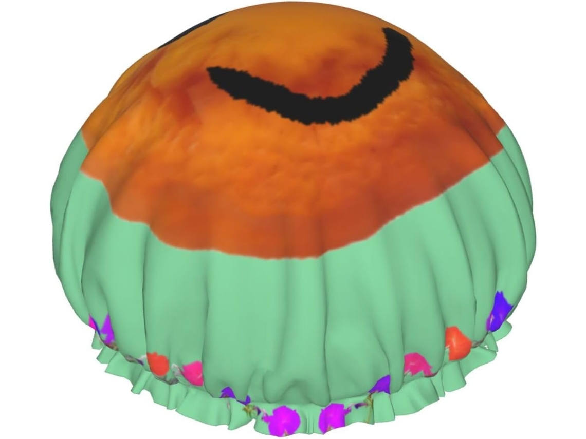 Touca De Banho Feminina Smiley Citrus, Impermeável, Reutilizável, Com Cordão Elástico Lavável, Adequada Para Cabelos