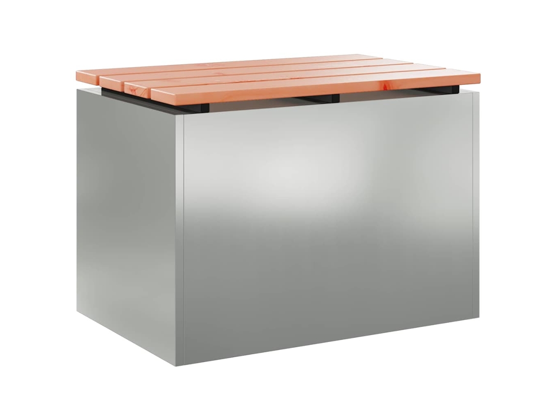 Banco De Jardim Vidaxl Prateado Douglas Maciço (60 X 40 X 43 Cm)