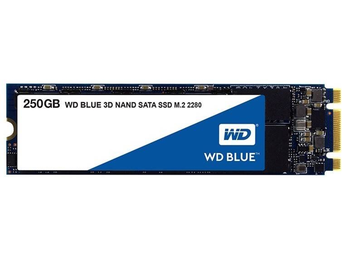Disco SSD Interno WESTERN DIGITAL M.2 2280 Blue 250GB 3D NAND SATA (250 GB - M.2 SATA - 540 MB/s)