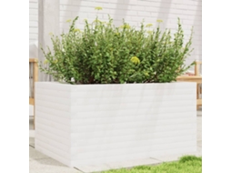 Vidaxl Vaso/floreira De Jardim 90x60x45,5 Cm Pinho Maciço Branco
