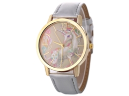 Reloj Casual De Moda Unisex De Cuarzo Con Correa De Cuero Gris Zhoulianfa