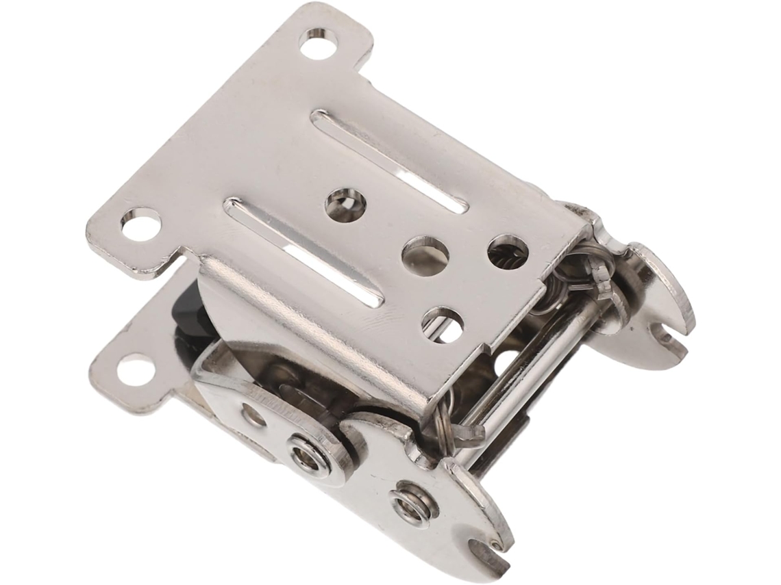 Conjunto De 3 Dobradiças Dobráveis Reforçadas Com Travamento Automático Para Mesas E Armários, Cor Prata