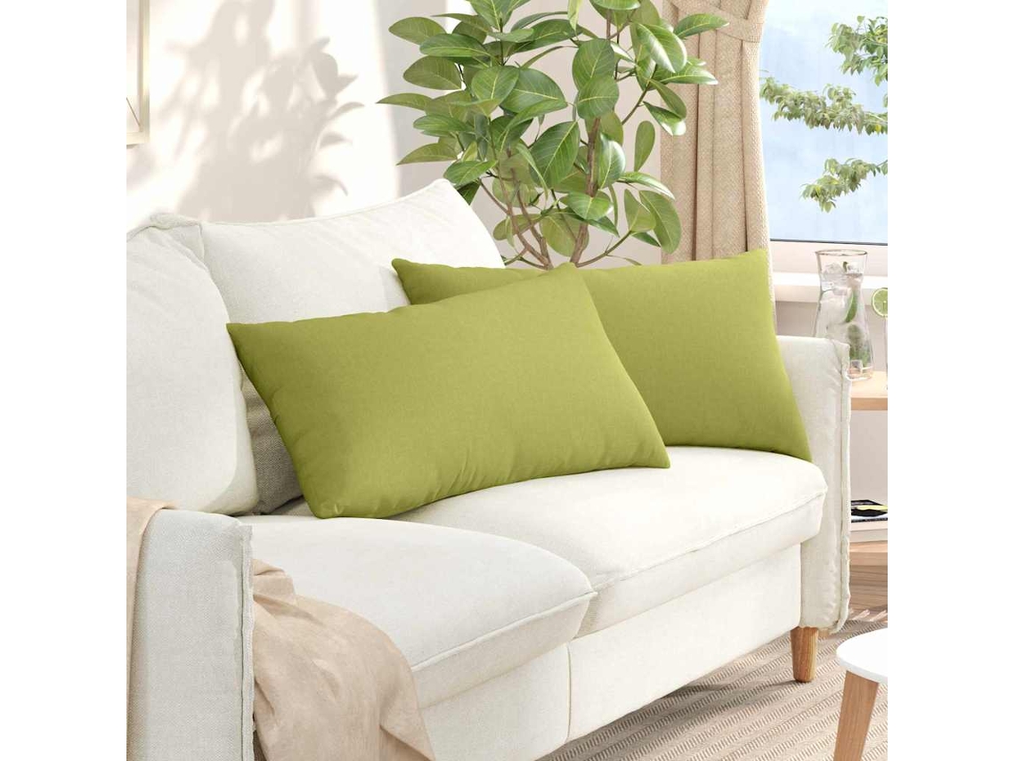 Vidaxl Travesseiros De Sofá 2 Pcs Verde Claro 80 X 40 Cm Tecido