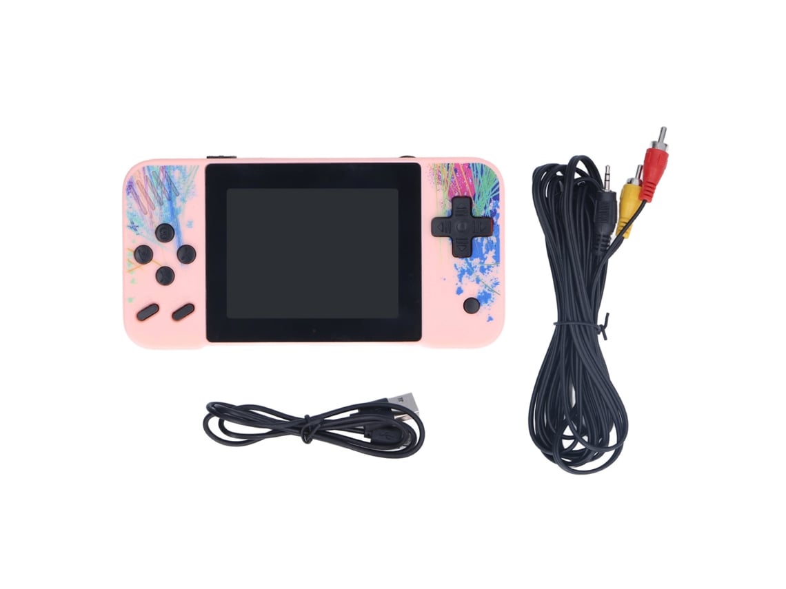 Ats consola de Juegos Portátil Clássica com Tela de 3.2 Polegadas, Conexão com Tv, Cor Rosa