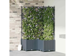 Vidaxl Vaso De Jardim 3 Unid. Cinzento-claro 80 X 80 X 143 Cm Pp