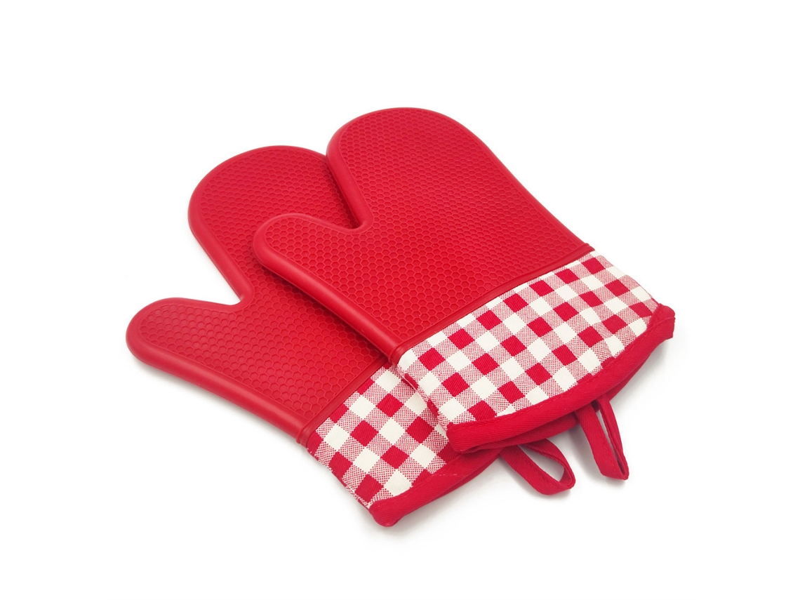 1 Par de Luvas de Forno Luvas de Silicone Resistentes Ao Calor