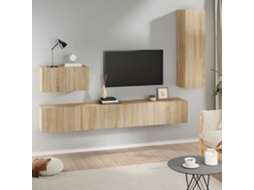 Vidaxl Conjunto Móveis De Tv 4 Pcs Madeira Processada Carvalho Sonoma