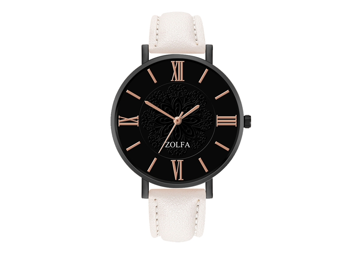 Reloj De Pulsera De Aleación Con Dial Redondo Analógico De Cuarzo Para Mujer Y Hombre (blanco)