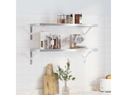 Vidaxl Prateleiras De Parede 2 Pcs 75x30 Cm Aço Inoxidável Prateado