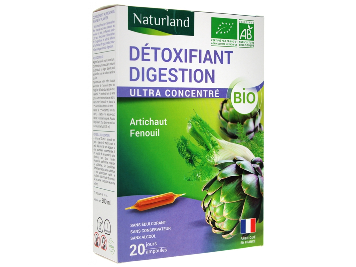Digestão Orgânica Detox 20 Ampolas 10 Ml Bebível NATURLAND