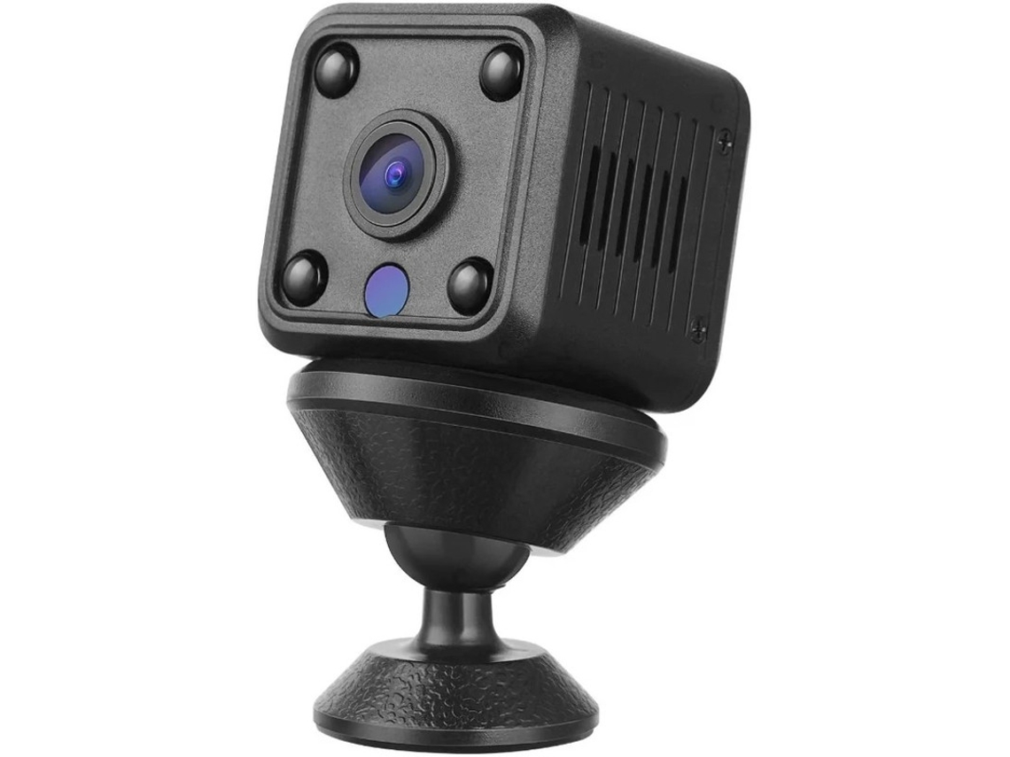 Mini câmera sem fio, filmadora de segurança com visão noturna e detecção de movimento, bateria integrada Bestvite (preta)