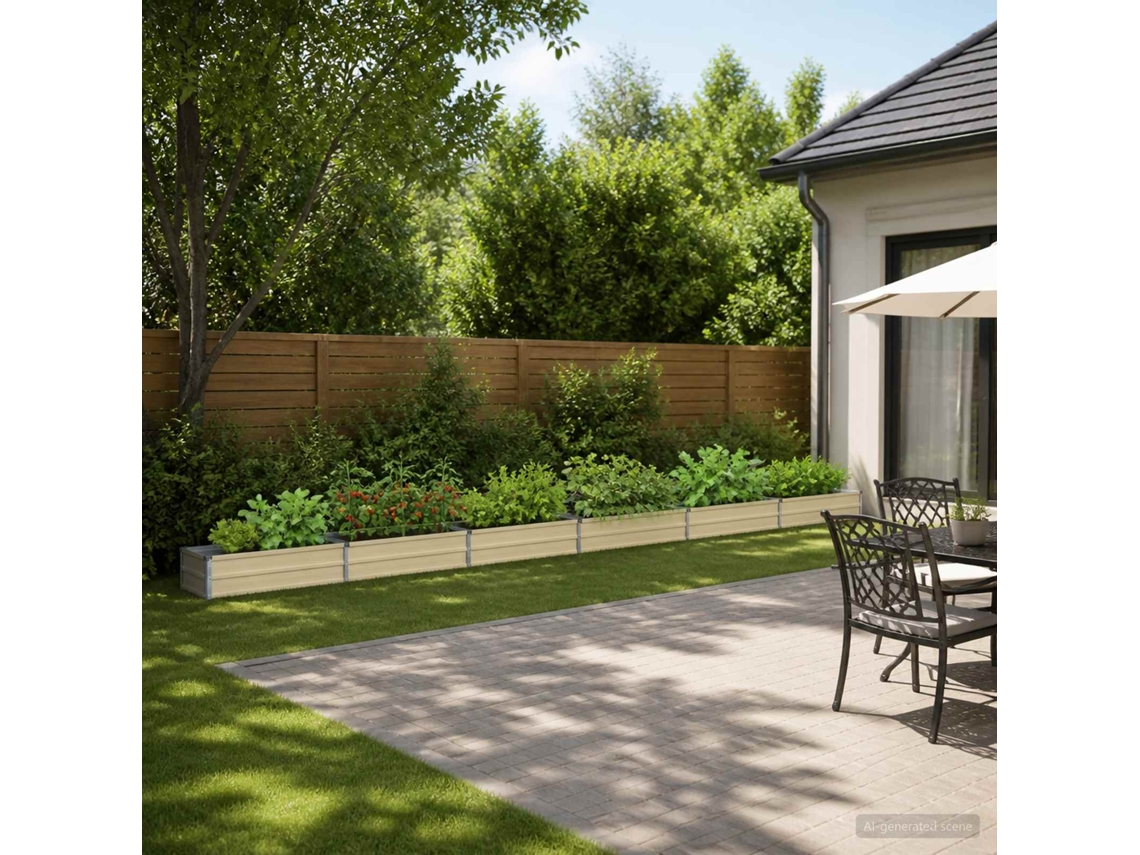 Vidaxl Cama De Jardim Elevada Ivory 600 X 40 X 24 Cm