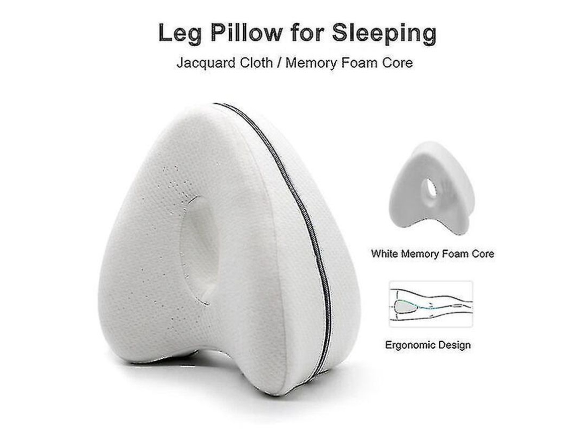 Almohada Ortopédica Corazón Para Piernas Con Soporte De Rodilla Memory Foam 400tc Cojín Cuerpo Bm67-1 Blanco