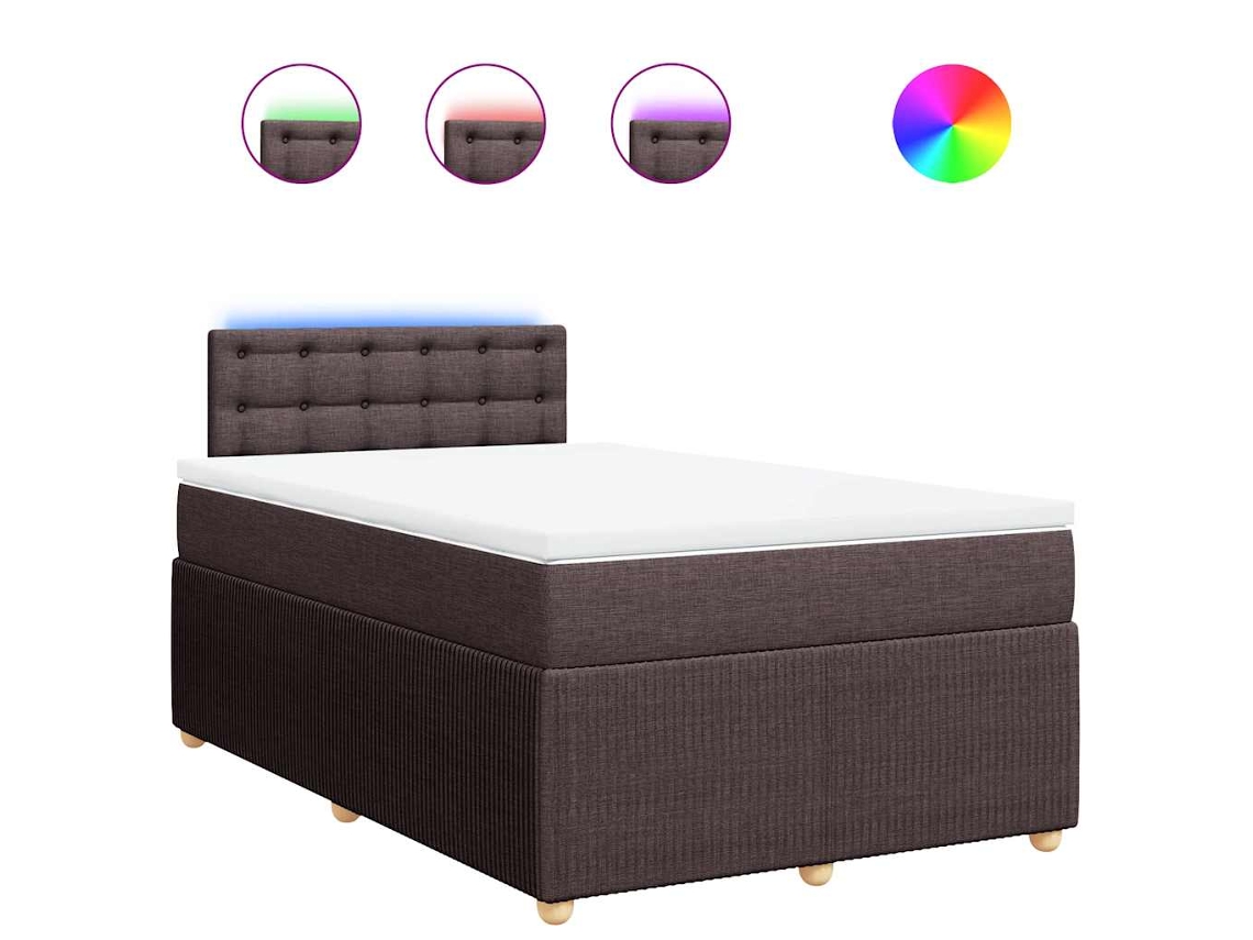 Cama Boxspring com Colchão 120x190 cm Tecido Castanho escuro MAISON EXCLUSIVE