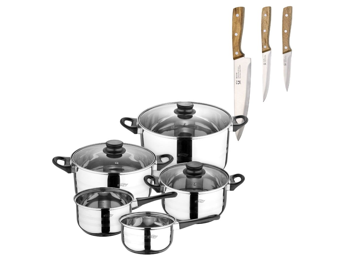 Jogos De Panelas San Ignacio Toledo Com Facas De Cozinha Bergner