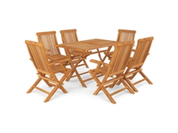 Conjunto de Jantar de 7 para Jardim Madeira de Teca Maciça MAISON EXCLUSIVE