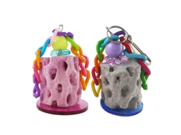 2026-2 Peças Brinquedos De Mastigação Para Papagaios Pedra De Calcio Material Natural Pendurado Para Aves E Pets Pequenos