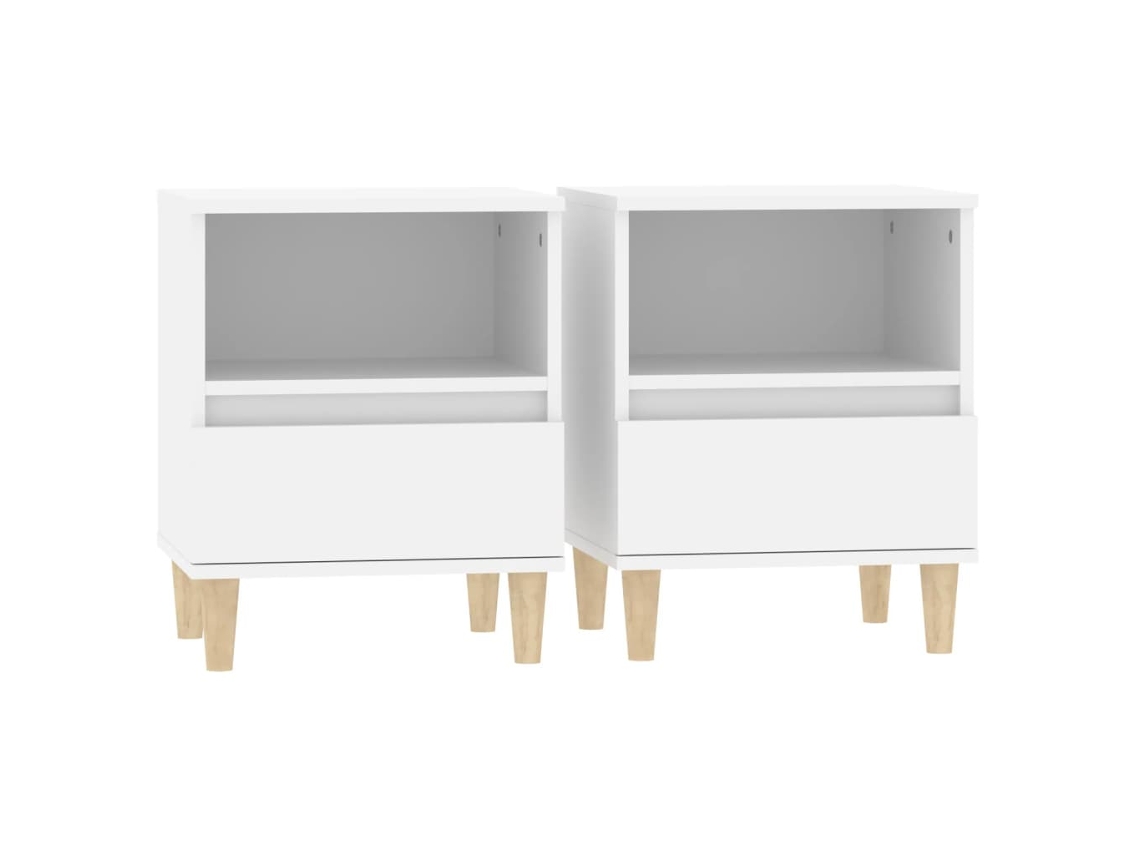 Bedside Cabinet, Bedside Cabinets Vidaxl Branco Madeira Processada (n/a)
