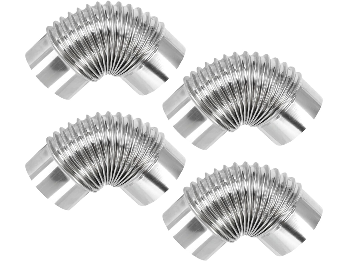 Kit Universal de Chaminé de 4 Peças com Mangueira Espiral e Conexões de Aço Inoxidável para Chaminé. SFUSHOS