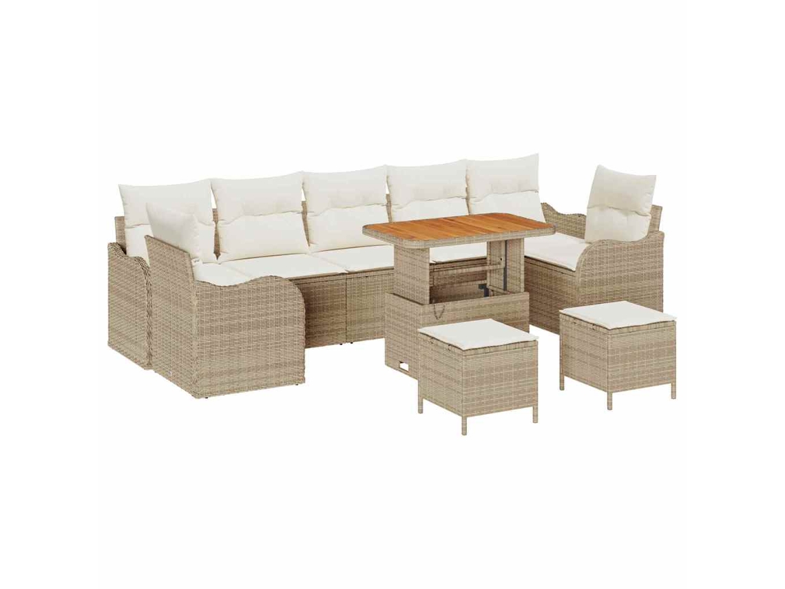 Maison Exclusive - Conjunto De Sofá De Jardim Com Almofada 10 Pcs Bege E Creme