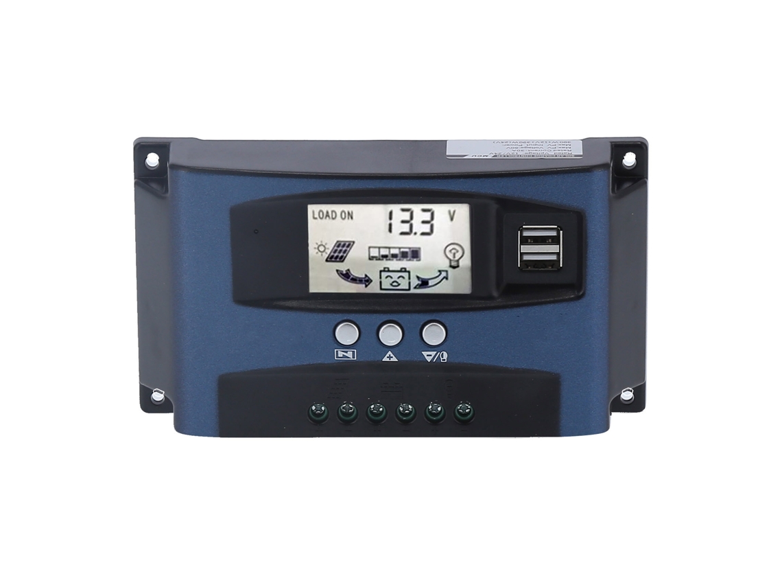Controlador De Carga Solar Mppt Com Lcd, Regulador De Descarga 12v‑24v 30a