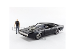 Carro em Miniatura Colecionável JADA TOYS 1/24 Dodge Charger R/T Fast And Furious 7 1970 Preto 30737Bk