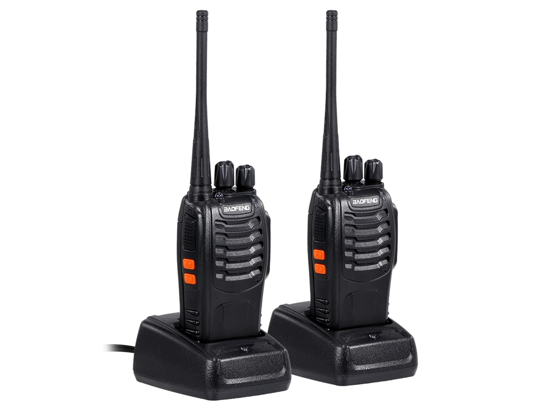 Aetheria walkie Talkie Baofeng Bf 888s 2 Pacotes Rádios de Dois Way Profissionais com Fones de Ouvido e Base de Carga