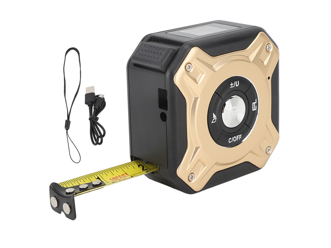 Medidor de Distância Laser YURU 3 em 1 com Fita de Medição 5m