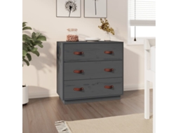 Vidaxl Mesa Consola 80x40x75 Cm Madeira De Pinho Maciça Cinza