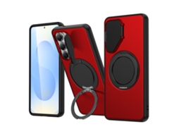 Capa Magnética Para Celular Com Suporte Giratório, Proteção Para A .vermelho série Shell God Sbl, Samsung A36 5g