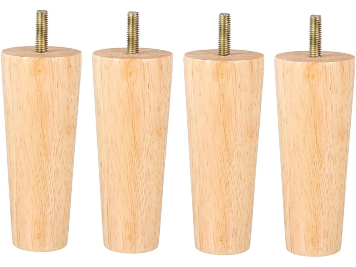 Doitool Conjunto De 4 Pés Mesa Cônicos Madeira Maciça Substituição Duráveis Para Sofá, Escrivaninha, Armário De Tv E