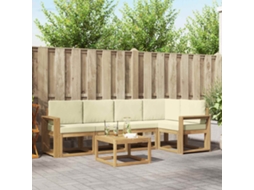 Vidaxl Conjunto De Sofás Para Exterior 6 Pcs Branco E Creme